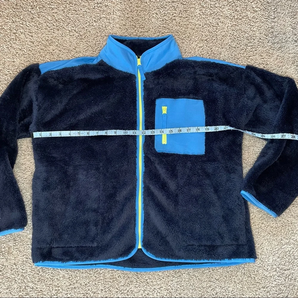 J Crew Superplush Sherpa Full-Zip Jacket Navy Blue Size Medium - Picture 8 of 12